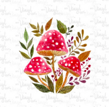 Load image into Gallery viewer, Waterslide Decal 56G Mushroom Bunch 3 1/2 inches tall or wide Printed on Clear or White