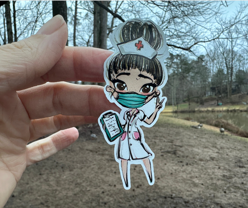 Sticker | 22A | Nurse | Waterproof Vinyl Sticker | White | Clear | Permanent | Removable | Window Cling | Glitter | Holographic