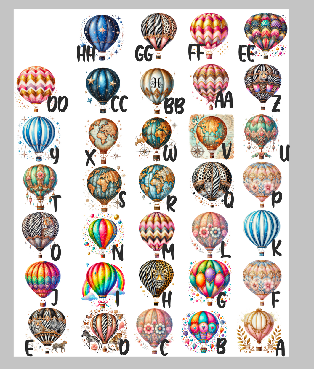 Sticker | SINGLE STICKER | Hot Air Balloon | Waterproof Vinyl Sticker | Permanent