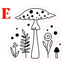 Load image into Gallery viewer, Sticker | Black and White Mushroom | Waterproof Vinyl Sticker | Permanent