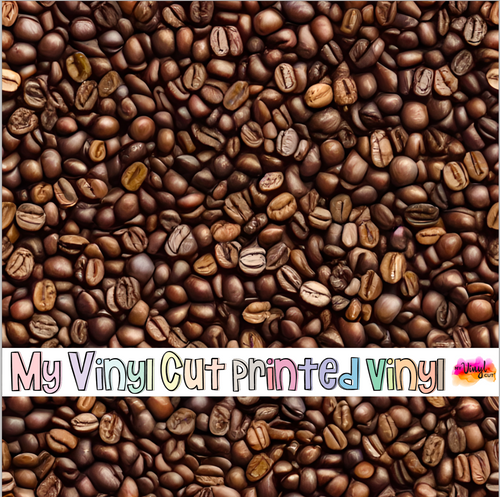 Printed Vinyl & HTV Coffee Beans Patterns 12 x 12 inch sheet