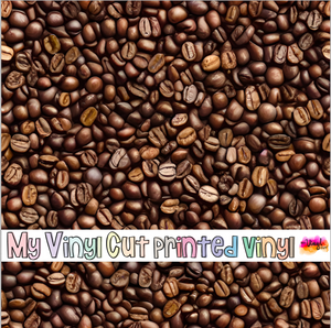 Printed Vinyl & HTV Coffee Beans Patterns 12 x 12 inch sheet