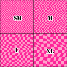 Load image into Gallery viewer, Printed Vinyl, HTV &amp; Waterslide Pink Wavy Checkerboard Patterns 12 x 12 inch sheet