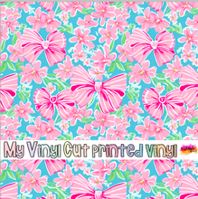Load image into Gallery viewer, Printed Vinyl HTV &amp; Waterslide Preppy Bows A Patterns 12 x 12 inch sheet