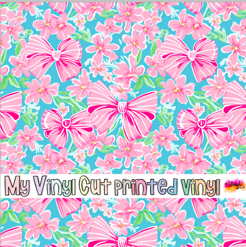 Printed Vinyl HTV & Waterslide Preppy Bows A Patterns 12 x 12 inch sheet