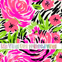 Load image into Gallery viewer, Printed Vinyl &amp; HTV Animal Print Floral O Pattern 12 x 12 inch sheet