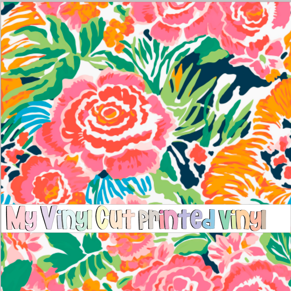 Printed Vinyl & HTV Animal Print Floral S Pattern 12 x 12 inch sheet