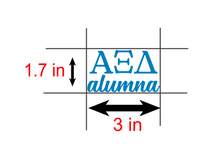 Load image into Gallery viewer, AXID | Alpha Xi Delta Alumna | Greek Letters | Vinyl Decal | Car Decal | Laptop Decal | Transfer Decal