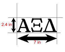 Load image into Gallery viewer, AXID | Alpha Xi Delta | Greek Letters | Vinyl Decal | Car Decal | Laptop Decal | Transfer Decal |