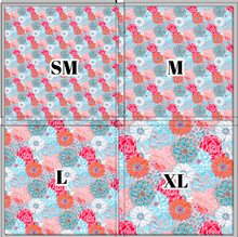 Load image into Gallery viewer, Printed Vinyl &amp; HTV Blue and Orange Floral Pattern 12 x 12 inch sheet
