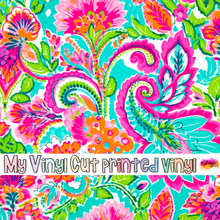 Load image into Gallery viewer, Printed Vinyl &amp; HTV Bright Preppy Paisley F Patterns 12 x 12 inch sheet