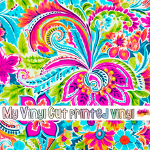 Load image into Gallery viewer, Printed Vinyl &amp; HTV Bright Preppy Paisley H Patterns 12 x 12 inch sheet