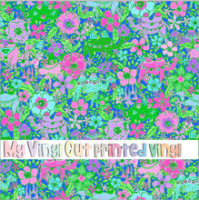 Load image into Gallery viewer, Printed Vinyl &amp; HTV Camel Capers Blue Pattern 12 x 12 inch sheet