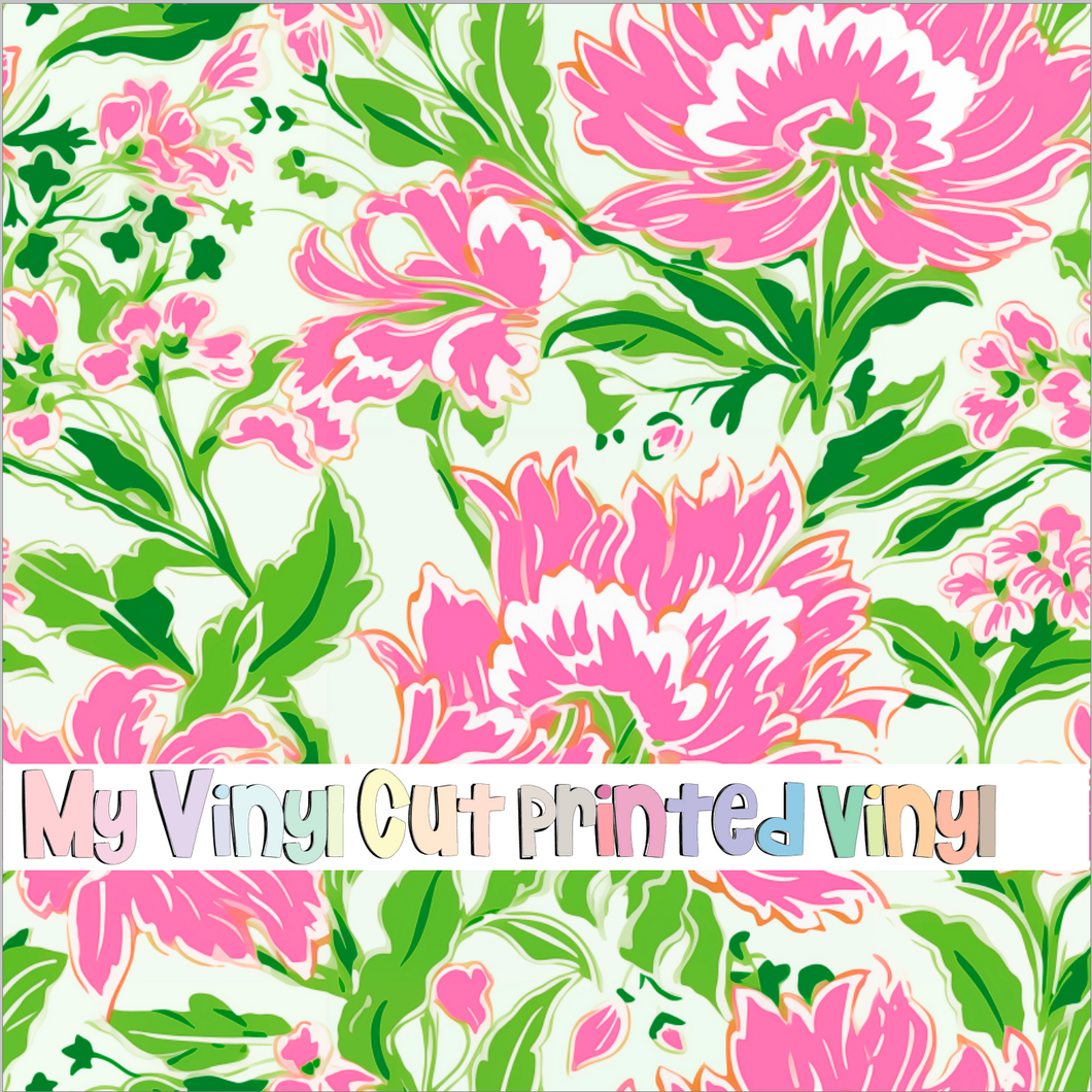 Printed Vinyl & HTV Chinoiserie F Pattern 12 x 12 inch sheet