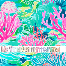 Load image into Gallery viewer, Printed Vinyl &amp; HTV Coral Reef C Pattern 12 x 12 inch sheet