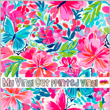 Load image into Gallery viewer, Printed Vinyl HTV &amp; Waterslide Preppy Butterflies D Patterns 12 x 12 inch sheet