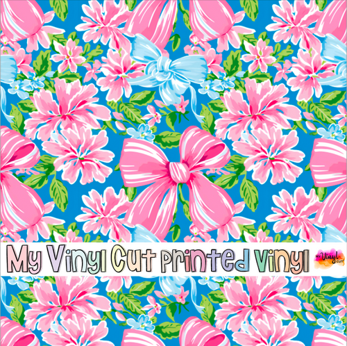 Printed Vinyl HTV & Waterslide Preppy Bows D Patterns 12 x 12 inch sheet