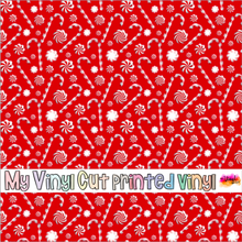 Load image into Gallery viewer, Printed Vinyl | Peppermint Spice K | Permanent Removable Adhesive | Permanent Glitter Adhesive | HTV | Glitter HTV | 12 x 12 inches | ONE Sheet