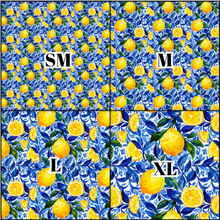 Load image into Gallery viewer, Printed Vinyl &amp; HTV Blue and Lemons D Patterns 12 x 12 inch sheet