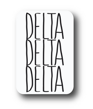 Load image into Gallery viewer, Sorority Sticker | Delta Delta Delta | DDD_J | Tall Skinny Stack Lettering | Waterproof Vinyl Sticker | Permanent