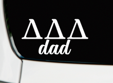 Load image into Gallery viewer, DDD | Tri Delta DAD | Vinyl Decal | Car Decal | Laptop Decal | Transfer Decal |