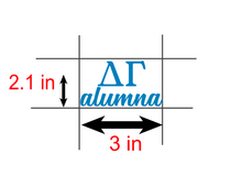 Load image into Gallery viewer, DG Alumna | Delta Gamma | Vinyl Decal | Car Decal | Laptop Decal | Transfer Decal |