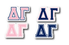 Load image into Gallery viewer, Sticker Sheet | Delta Gamma | Set of 3 inch Sorority Greek Letters stickers 6 X 8