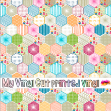 Load image into Gallery viewer, Printed Vinyl, HTV &amp; Waterslide Light Hexagonal Patterns 12 x 12 inch sheet