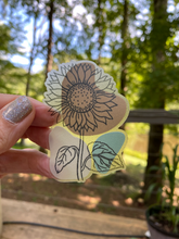 Load image into Gallery viewer, Sticker | 52A | Botanical Flower | Waterproof Vinyl Sticker | White | Clear | Permanent | Removable | Window Cling | Glitter | Holographic