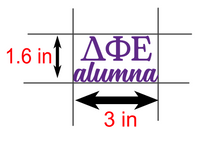 Load image into Gallery viewer, D Phi E | Delta Phi Epsilon Alumna | Greek Letters | Vinyl Decal | Car Decal | Laptop Decal | Transfer Decal