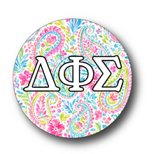 Load image into Gallery viewer, Delta Phi Epsilon Paisley2 Pin Back Button