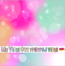 Load image into Gallery viewer, Printed Vinyl | Unicorn Bokeh L | Permanent Removable Adhesive | Permanent Glitter Adhesive | HTV | Glitter HTV | 12 x 12 inches | ONE Sheet