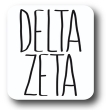 Load image into Gallery viewer, Sorority Sticker | Delta Zeta | DZ_J | Tall Skinny Stack Lettering | Waterproof Vinyl Sticker | Permanent