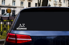 Load image into Gallery viewer, DZ Alumna | Delta Zeta | Vinyl Decal | Car Decal | Laptop Decal | Transfer Decal |
