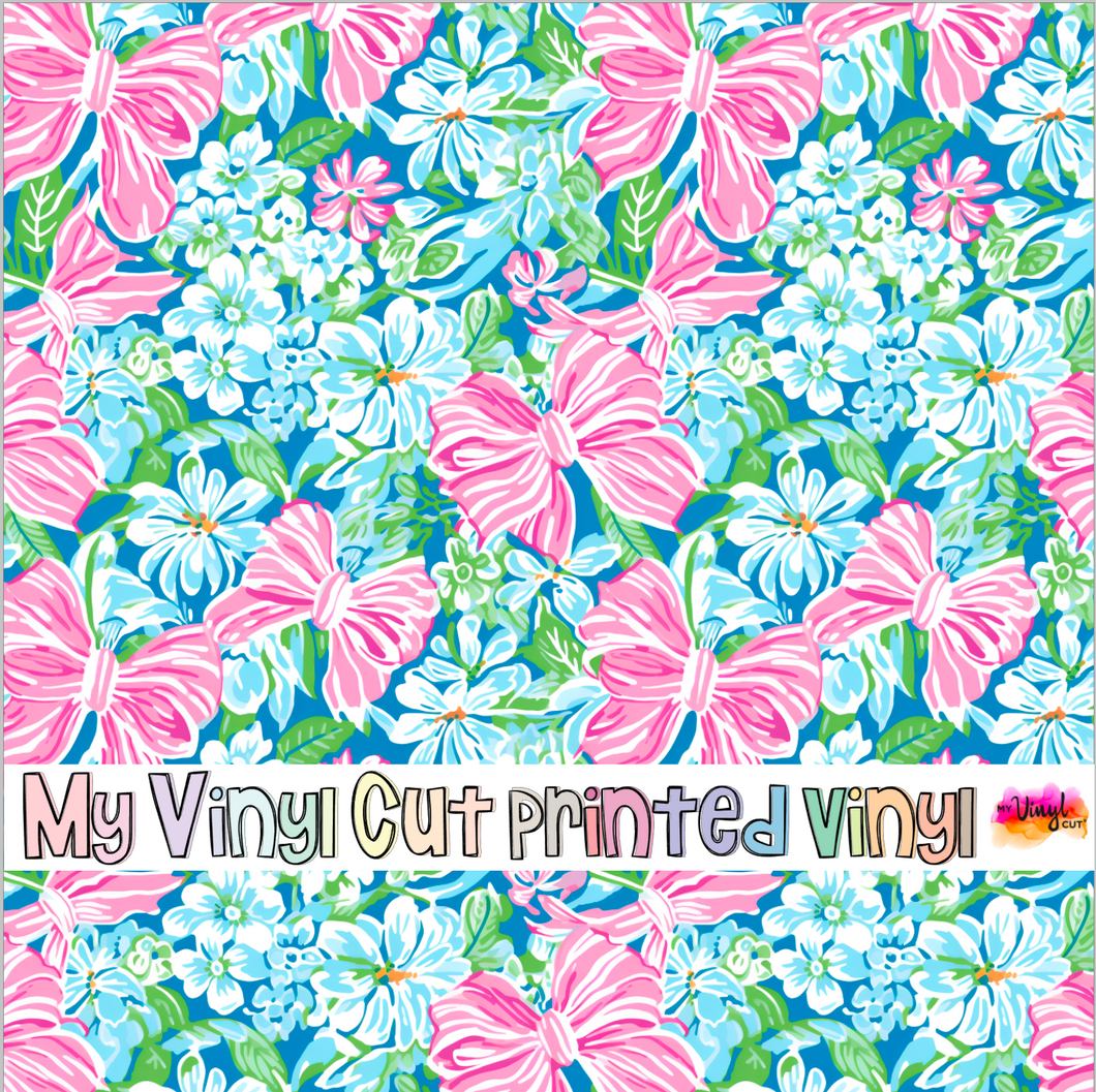 Printed Vinyl HTV & Waterslide Preppy Bows E Patterns 12 x 12 inch sheet