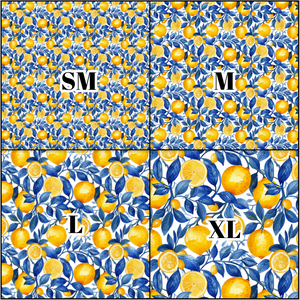 Printed Vinyl & HTV Blue and Lemons E Patterns 12 x 12 inch sheet