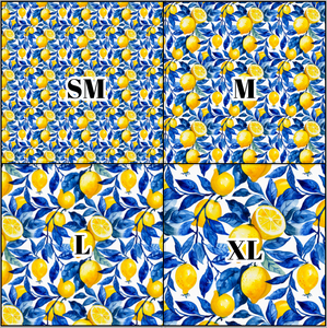 Printed Vinyl & HTV Blue and Lemons F Patterns 12 x 12 inch sheet