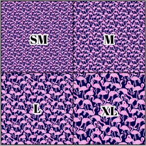 Printed Vinyl & HTV Flamingo Navy Pattern 12 x 12 inch sheet