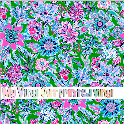 Printed Vinyl & HTV Flower Bomb A Pattern 12 x 12 inch sheet