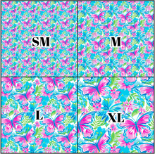Load image into Gallery viewer, Printed Vinyl HTV &amp; Waterslide Preppy Butterflies G Patterns 12 x 12 inch sheet