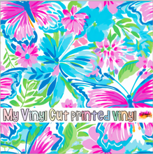 Load image into Gallery viewer, Printed Vinyl HTV &amp; Waterslide Preppy Butterflies G Patterns 12 x 12 inch sheet