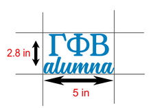 Load image into Gallery viewer, GPhi | Gamma Phi Beta Alumna | Greek Letters | Vinyl Decal | Car Decal | Laptop Decal | Transfer Decal
