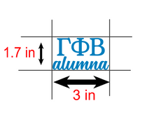 Load image into Gallery viewer, GPhi | Gamma Phi Beta Alumna | Greek Letters | Vinyl Decal | Car Decal | Laptop Decal | Transfer Decal