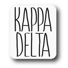 Load image into Gallery viewer, Sorority Sticker | Kappa Delta | KD_J | Tall Skinny Stack Lettering | Waterproof Vinyl Sticker | Permanent