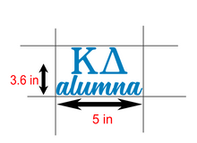 Load image into Gallery viewer, KD Alumna | Kappa Delta | Vinyl Decal | Car Decal | Laptop Decal | Transfer Decal |
