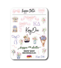 Load image into Gallery viewer, Sticker Sheet | Kappa Delta Flowers | Set of little planner stickers 5 X 7