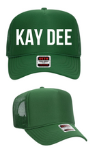 Load image into Gallery viewer, Kappa Delta Sorority Kelly Green Foam Front Mesh Back Trucker Hat