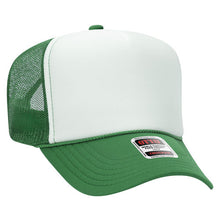 Load image into Gallery viewer, Kappa Delta Sorority White and Kelly Green Foam Front Mesh Back Trucker Hat
