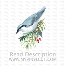 Load image into Gallery viewer, Sticker | 38G | Nuthatch | Waterproof Vinyl Sticker | White | Clear | Permanent | Removable | Window Cling | Glitter | Holographic