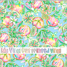 Load image into Gallery viewer, Printed Vinyl &amp; HTV Orangita Blue Pattern 12 x 12 inch sheet